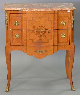 Louis XV style marble top commode, late 20th century. ht. 32in., wd. 28in.