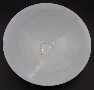 Chinese Incised Qingbai Ogee Porcelain Bowl.