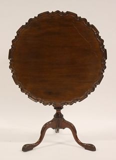 Antique Mahogany Chippendale Style Tilt Top Table