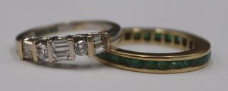 JEWELRY. Emerald and Diamond Ring Grouping.