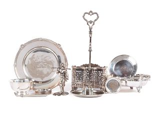 SELECTION OF TROPHIES, STERLING AND PLATED SILVER