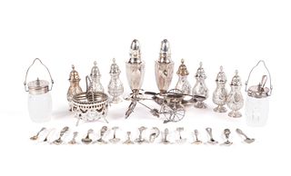 SELECTION OF DEMITASSE SILVER TABLE ARTICLES