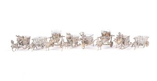 EIGHT (8) CONTINENTAL SILVER FIGURAL OPEN SALTS