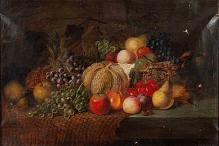 A 19TH C. DUTCH STILL LIFE OF FRUITS AND VEGETABLES