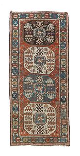 Antique Kazak Rug, 4’ x 9’5” (1.22 x 2.87 M)