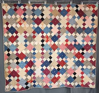 1890-1930 Double Four Patch Tied Quilt