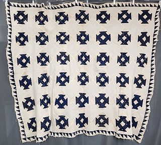 Antique c1880 Monkey Wrench Quilt Top