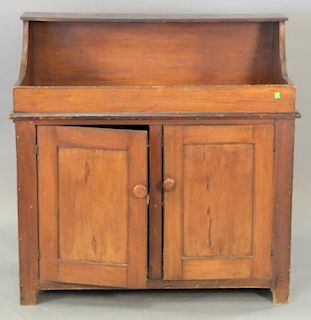 Pine dry sink with two doors. ht. 42in., lg. 43in.