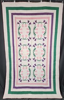 Vintage c1930 Marie Webster May Tulips Quilt