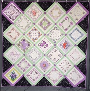 Quilt with Vintage Handkerchiefs