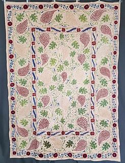 Vintage Ethnic Embroidered Bed Cover