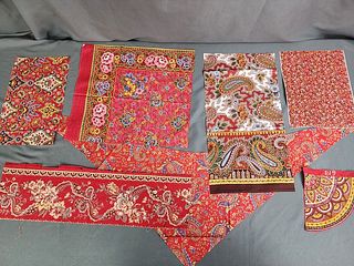 23 Larger 19th Century Turkey Red Fabric Samples