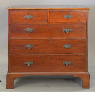 George III mahogany chest, 19th century. ht. 41in., wd. 41 1/2in.