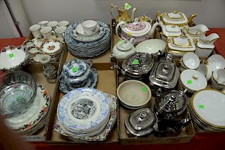 Eight box lots of porcelain and china to include Choisy-le-Roi porcelaine Chinoiserie dishes, silver luster, gold rim set, Co