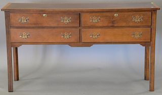 Baker Chippendale sideboard with banded inlaid top. ht. 34in., top: 16" x 60"
