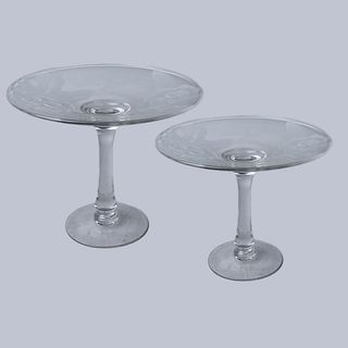 Pair of Glass Compotes