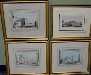 Set of ten colored lithographs including five Thomas Hunter Stone lithographs and fivev John Bornet views of New York, sight