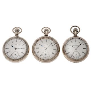 Elgin, Solar And Waltham Open Face Pocket Watches