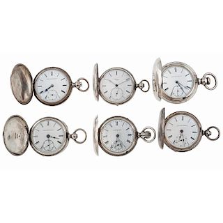 Elgin and Chas. Latour Hunter Case Pocket Watches in Silver