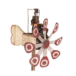 Carved and Painted Wood and Metal Whirligig