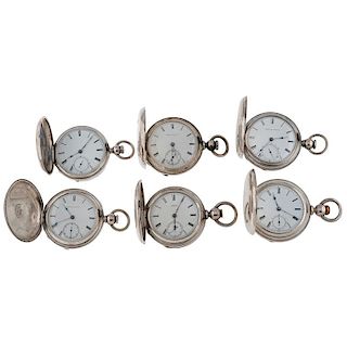 American Watch Co Coin Silver Hunter Case Pocket Watches