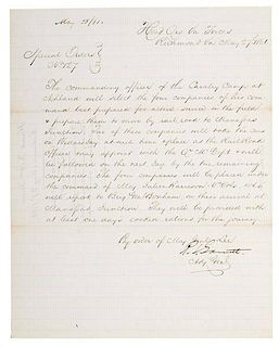 CSA Gen. Robert S. Garnett, Autographed Special Order, May 28, 1861 