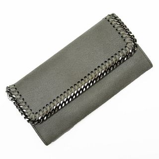 Stella McCartney Long Wallet Bi-Fold Falabella Gray Silver Polyester