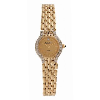 Mathey Tissot 14 Karat and Diamond Wrist Watch