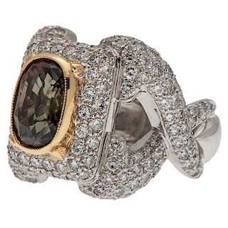 Sarosi Diamond and Andalusite Ring in 18 Karat Gold