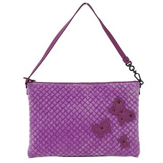 Bottega Veneta BOTTEGA VENETA bag Lady's handbag velvet light purple butterfly motif