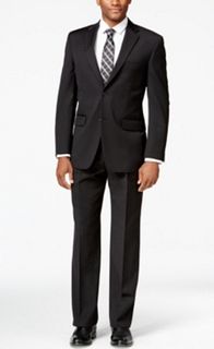 Tommy Hilfiger Mens Lowry Black Solid Classic Fit Suit Size 38R 38W B9416