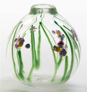 A Studio Glass Vase, Height 4 1/2 inches.