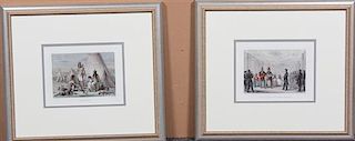 * A Pair of Ferd. Delannoy Framed Prints, Height 4 3/4 x width 7 5/8 inches.