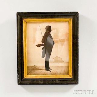 Framed Silhouette of a Schoolmaster in the Style of Edouart