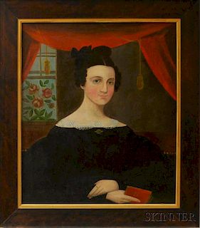 American School, 19th Century       Portrait of a Girl with Red Book.