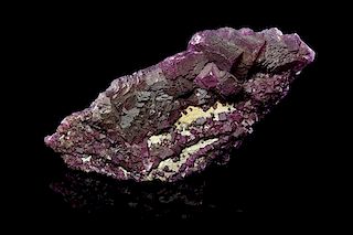 * A Purple Fluorite Specimen,, Hardin County, Illinois, United States,, collected in 1972, strongly saturated purple crystals wi