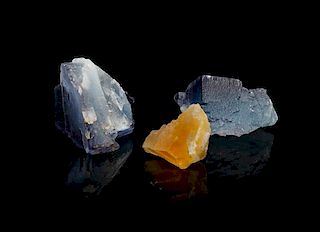 * A Collection of Fluorite Crystals,, Hardin County, Illinois, United States,, consisting of three detached crystals, the first