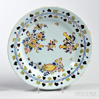 Tin-glazed Earthenware Polychrome Decorated Plate