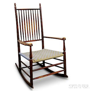 Shaker Stained Maple Tape-woven Rocking Chair