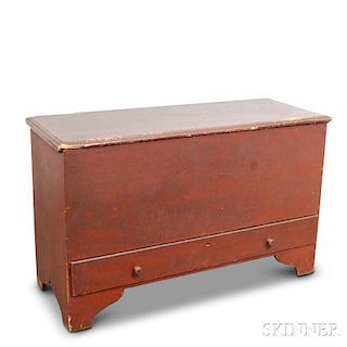Brown-painted One-drawer Blanket Chest