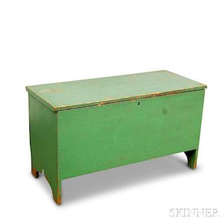 Green-painted Six-board Chest