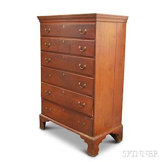 Chippendale Cherry Six-drawer Tall Chest