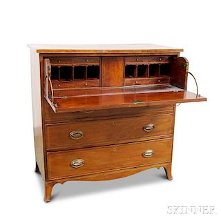 Federal Inlaid Mahogany Butler's Desk