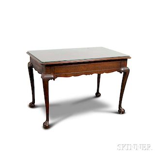 Chippendale-style Carved Mahogany One-drawer Writing Desk