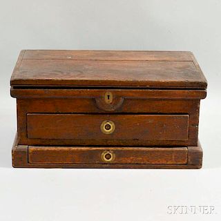 Hardwood Two-drawer Lift-top Box