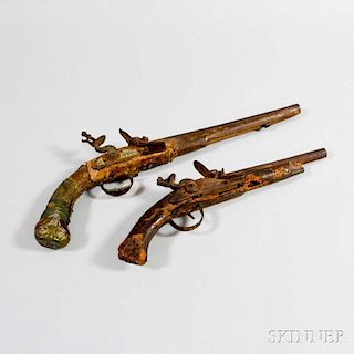 Two Continental Flintlock Pistols