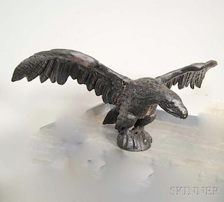 Large Black-painted Cast Iron Eagle