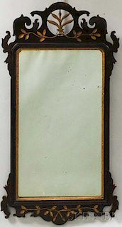 Chippendale Carved Mahogany and Parcel-gilt Scroll-frame Mirror