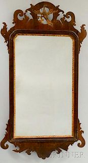 Chippendale Carved Mahogany Parcel-gilt Scroll-frame Mirror