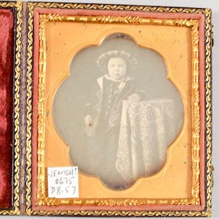 Cased Sixth-plate Daguerreotype of a Boy in Costume.
